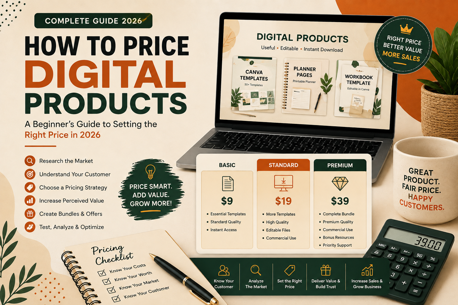 How to Price Digital Products: A Beginner’s Guide to Setting the Right Price in 2026 - DigiDown