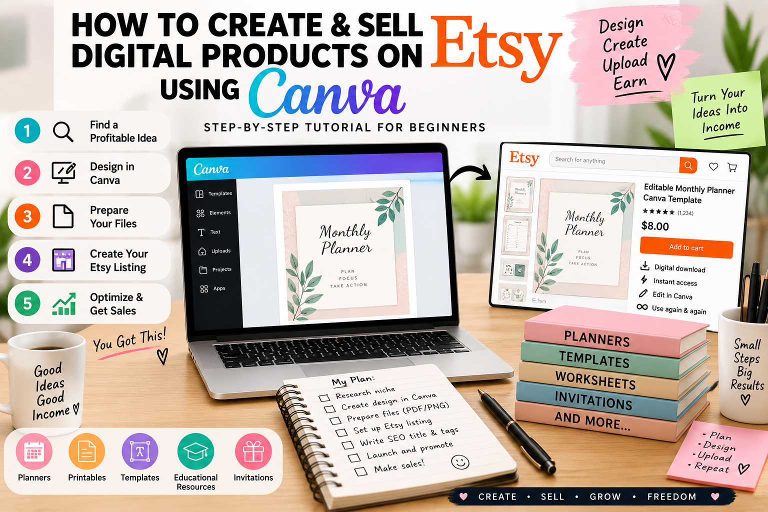 How to Create & Sell Digital Products on Etsy Using Canva - DigiDown