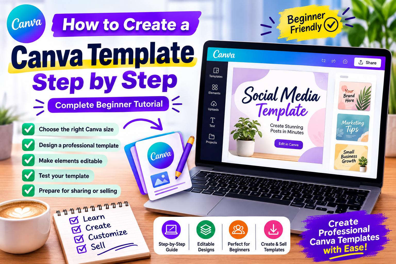 How to Create a Canva Template Step by Step: Complete Beginner Tutorial - DigiDown Tutorial